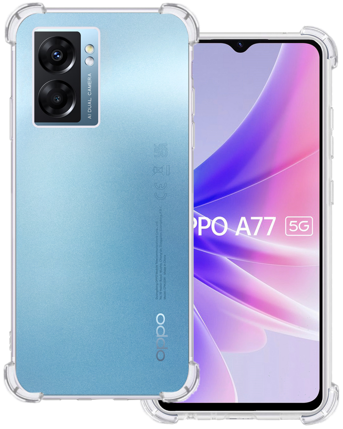 BASEY. Hoes Geschikt voor OPPO A77 Hoesje Shock Proof Case Hoes Siliconen - Hoesje Geschikt voor OPPO A77 Hoes Cover Shockproof - Transparant