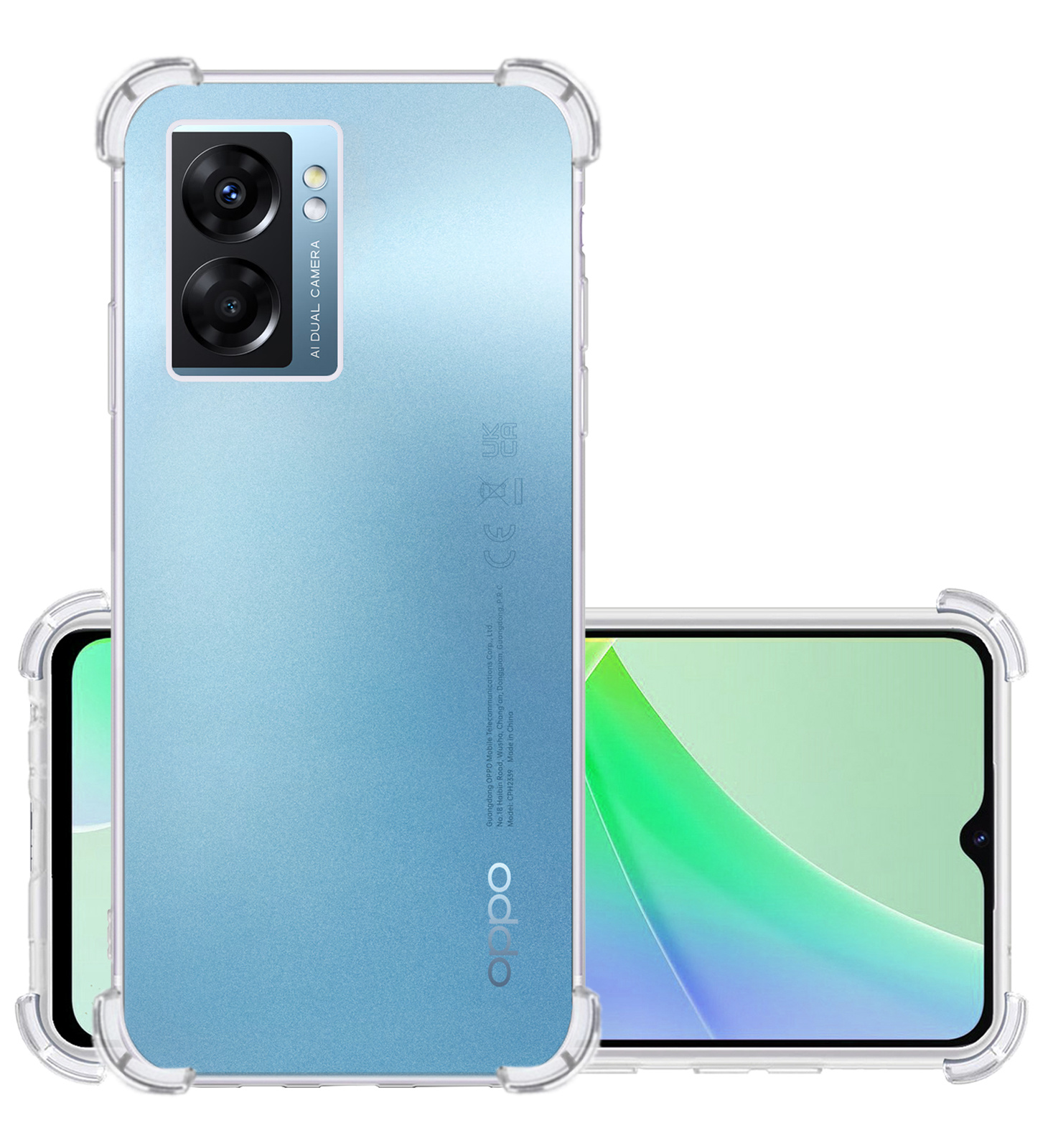 NoXx Hoes Geschikt voor OPPO A77 Hoesje Siliconen Cover Shock Proof Back Case Shockproof Hoes - Transparant