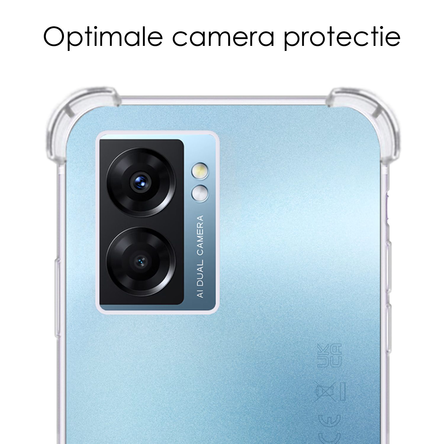 NoXx Hoes Geschikt voor OPPO A77 Hoesje Siliconen Cover Shock Proof Back Case Shockproof Hoes - Transparant