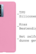 BASEY. Hoes Geschikt voor OPPO A77 Hoesje Siliconen Back Cover Case - Hoesje Geschikt voor OPPO A77 Hoes Cover Hoesje - Lichtroze