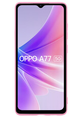 BASEY. Hoes Geschikt voor OPPO A77 Hoesje Siliconen Back Cover Case - Hoesje Geschikt voor OPPO A77 Hoes Cover Hoesje - Lichtroze