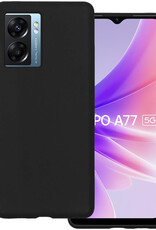 BASEY. Hoes Geschikt voor OPPO A77 Hoesje Siliconen Back Cover Case - Hoesje Geschikt voor OPPO A77 Hoes Cover Hoesje - Zwart