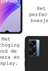 BASEY. Hoes Geschikt voor OPPO A77 Hoesje Siliconen Back Cover Case - Hoesje Geschikt voor OPPO A77 Hoes Cover Hoesje - Zwart
