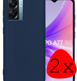 BASEY. BASEY. OPPO A77 Hoesje Siliconen - Donkerblauw - 2 PACK