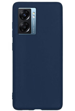 BASEY. Hoes Geschikt voor OPPO A77 Hoesje Siliconen Back Cover Case - Hoesje Geschikt voor OPPO A77 Hoes Cover Hoesje - Donkerblauw - 2 Stuks