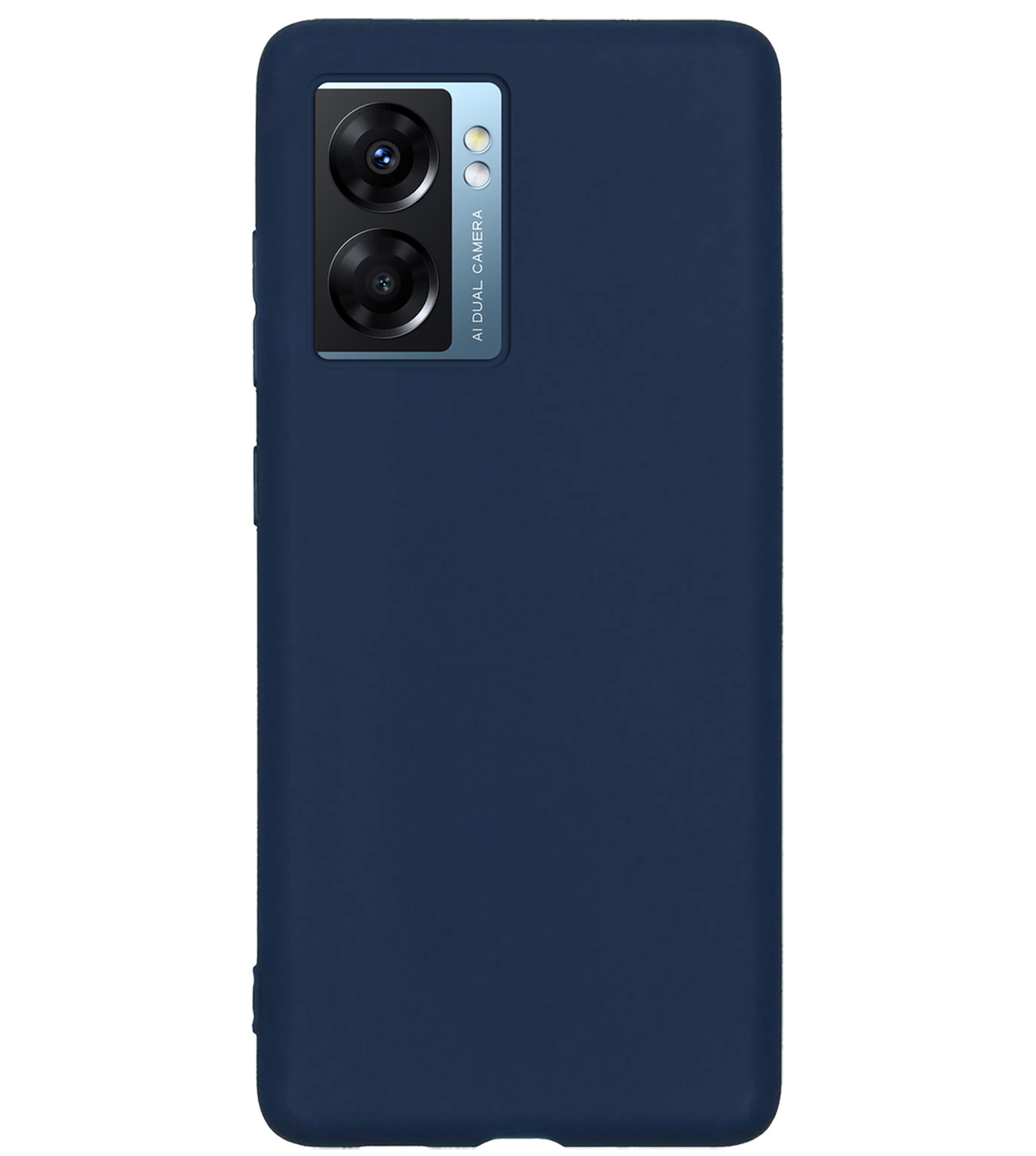 BASEY. Hoes Geschikt voor OPPO A77 Hoesje Siliconen Back Cover Case - Hoesje Geschikt voor OPPO A77 Hoes Cover Hoesje - Donkerblauw - 2 Stuks