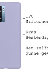 BASEY. Hoes Geschikt voor OPPO A77 Hoesje Siliconen Back Cover Case - Hoesje Geschikt voor OPPO A77 Hoes Cover Hoesje - Lila - 2 Stuks