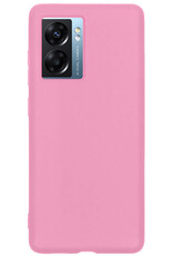 BASEY. Hoes Geschikt voor OPPO A77 Hoesje Siliconen Back Cover Case - Hoesje Geschikt voor OPPO A77 Hoes Cover Hoesje - Lichtroze - 2 Stuks