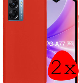 BASEY. BASEY. OPPO A77 Hoesje Siliconen - Rood - 2 PACK