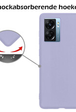 Nomfy Hoesje Geschikt voor OPPO A77 Hoesje Siliconen Cover Case - Hoes Geschikt voor OPPO A77 Hoes Back Case - Lila