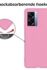 Nomfy Hoesje Geschikt voor OPPO A77 Hoesje Siliconen Cover Case - Hoes Geschikt voor OPPO A77 Hoes Back Case - Lichtroze