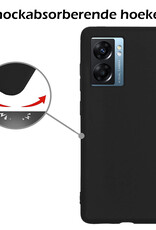 Nomfy Hoesje Geschikt voor OPPO A77 Hoesje Siliconen Cover Case - Hoes Geschikt voor OPPO A77 Hoes Back Case - Zwart
