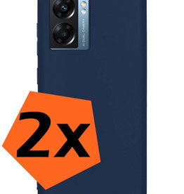 Nomfy Nomfy OPPO A77 Hoesje Siliconen - Donkerblauw - 2 PACK