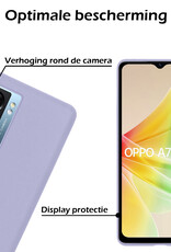 Nomfy Hoesje Geschikt voor OPPO A77 Hoesje Siliconen Cover Case - Hoes Geschikt voor OPPO A77 Hoes Back Case - 2-PACK - Lila