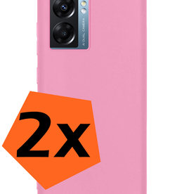 Nomfy Nomfy OPPO A77 Hoesje Siliconen - Lichtroze - 2 PACK