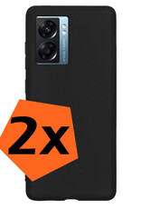 Nomfy Hoesje Geschikt voor OPPO A77 Hoesje Siliconen Cover Case - Hoes Geschikt voor OPPO A77 Hoes Back Case - 2-PACK - Zwart