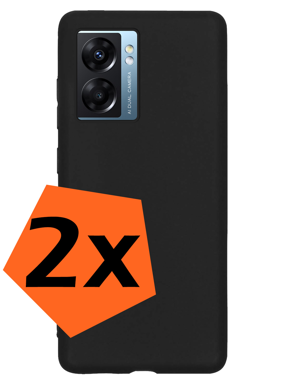 Nomfy Hoesje Geschikt voor OPPO A77 Hoesje Siliconen Cover Case - Hoes Geschikt voor OPPO A77 Hoes Back Case - 2-PACK - Zwart