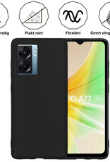Nomfy Hoesje Geschikt voor OPPO A77 Hoesje Siliconen Cover Case - Hoes Geschikt voor OPPO A77 Hoes Back Case - 2-PACK - Zwart