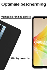 Nomfy Hoesje Geschikt voor OPPO A77 Hoesje Siliconen Cover Case - Hoes Geschikt voor OPPO A77 Hoes Back Case - 2-PACK - Zwart
