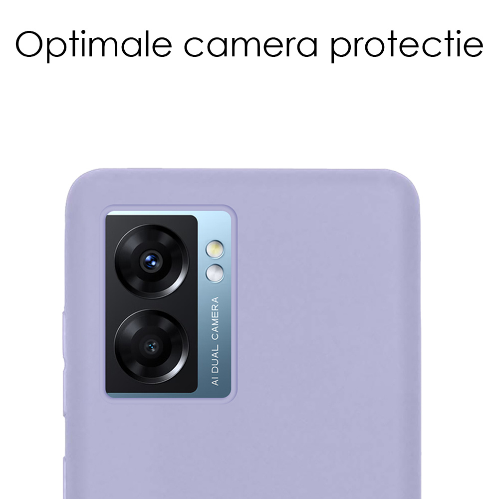 NoXx Hoes Geschikt voor OPPO A77 Hoesje Cover Siliconen Back Case Hoes - Lila