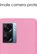 NoXx Hoes Geschikt voor OPPO A77 Hoesje Cover Siliconen Back Case Hoes - Lichtroze