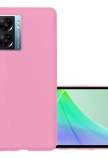 NoXx Hoes Geschikt voor OPPO A77 Hoesje Cover Siliconen Back Case Hoes - Lichtroze