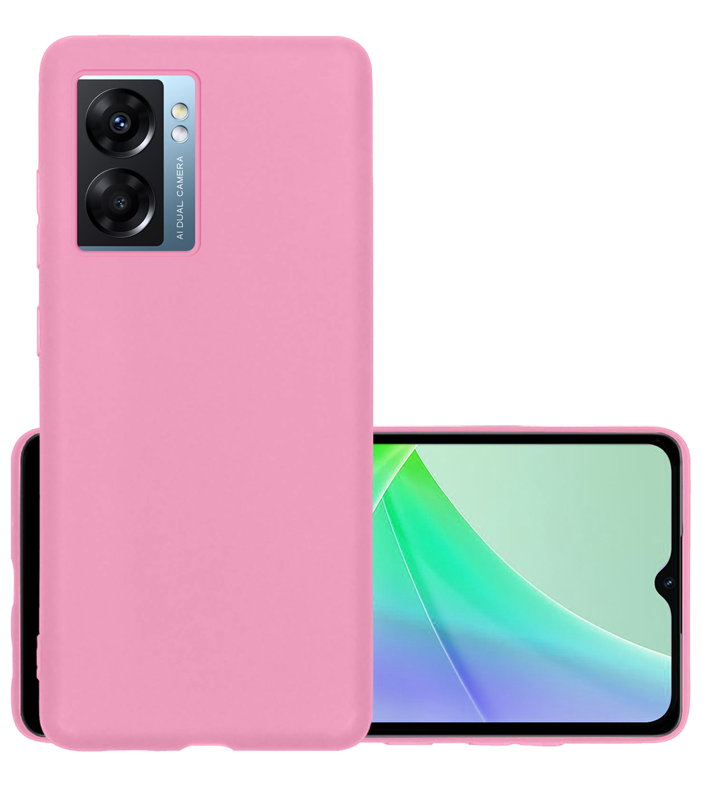 NoXx Hoes Geschikt voor OPPO A77 Hoesje Cover Siliconen Back Case Hoes - Lichtroze