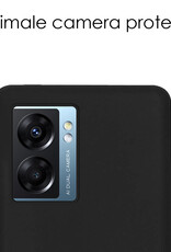 NoXx Hoes Geschikt voor OPPO A77 Hoesje Cover Siliconen Back Case Hoes - Zwart