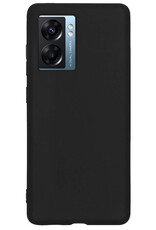 NoXx Hoes Geschikt voor OPPO A77 Hoesje Cover Siliconen Back Case Hoes - Zwart