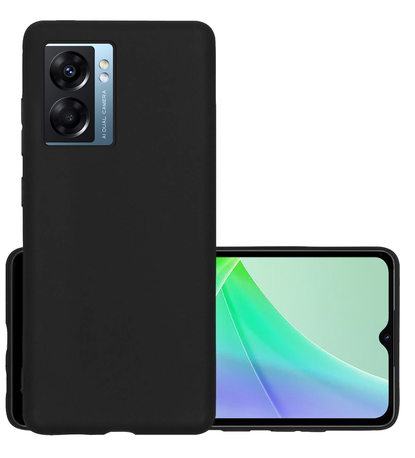 NoXx Hoes Geschikt voor OPPO A77 Hoesje Cover Siliconen Back Case Hoes - Zwart