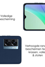 NoXx Hoes Geschikt voor OPPO A77 Hoesje Cover Siliconen Back Case Hoes - Donkerblauw - 2x