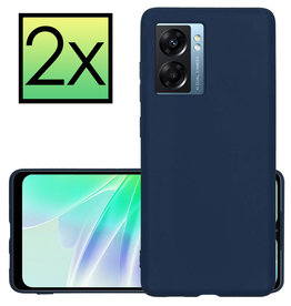 NoXx NoXx OPPO A77 Hoesje Siliconen - Donkerblauw - 2 PACK