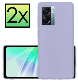 NoXx NoXx OPPO A77 Hoesje Siliconen - Lila - 2 PACK