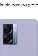 NoXx Hoes Geschikt voor OPPO A77 Hoesje Cover Siliconen Back Case Hoes - Lila - 2x