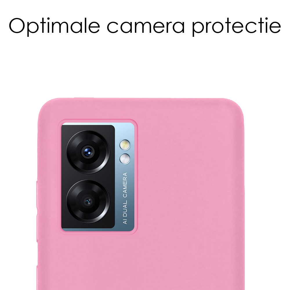 NoXx Hoes Geschikt voor OPPO A77 Hoesje Cover Siliconen Back Case Hoes - Lichtroze - 2x