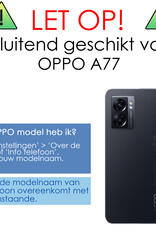 NoXx Hoes Geschikt voor OPPO A77 Hoesje Cover Siliconen Back Case Hoes - Zwart - 2x