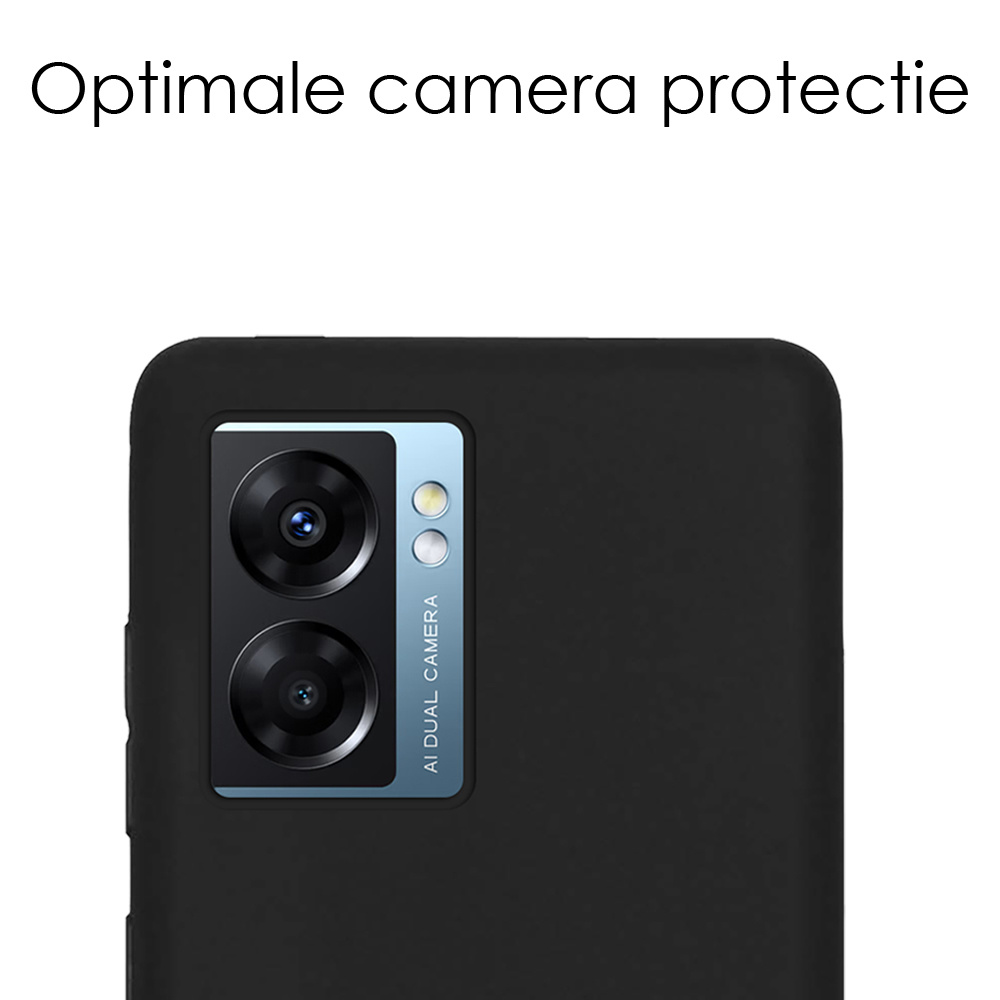 NoXx Hoes Geschikt voor OPPO A77 Hoesje Cover Siliconen Back Case Hoes - Zwart - 2x