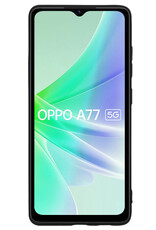 NoXx Hoes Geschikt voor OPPO A77 Hoesje Cover Siliconen Back Case Hoes - Zwart - 2x