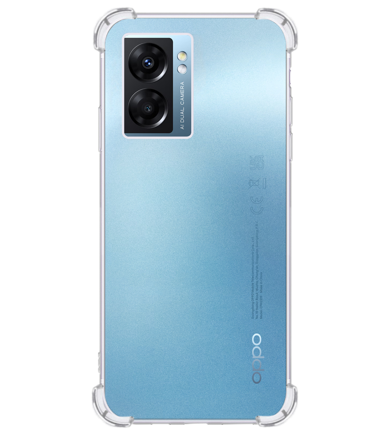 BASEY. Hoes Geschikt voor OPPO A77 Hoesje Shock Proof Case Hoes Siliconen Met 2x Screenprotector - Hoesje Geschikt voor OPPO A77 Hoes Cover Shockproof - Transparant