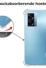 Nomfy Hoesje Geschikt voor OPPO A77 Hoesje Shock Proof Cover Case Shockproof Met Screenprotector - Hoes Geschikt voor OPPO A77 Hoes Siliconen Back Case - Transparant