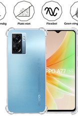 Nomfy Hoesje Geschikt voor OPPO A77 Hoesje Shock Proof Cover Case Shockproof Met 2x Screenprotector - Hoes Geschikt voor OPPO A77 Hoes Siliconen Back Case - Transparant