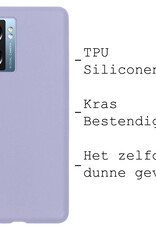 BASEY. Hoes Geschikt voor OPPO A77 Hoesje Siliconen Back Cover Case Met Screenprotector - Hoesje Geschikt voor OPPO A77 Hoes Cover Hoesje - Lila