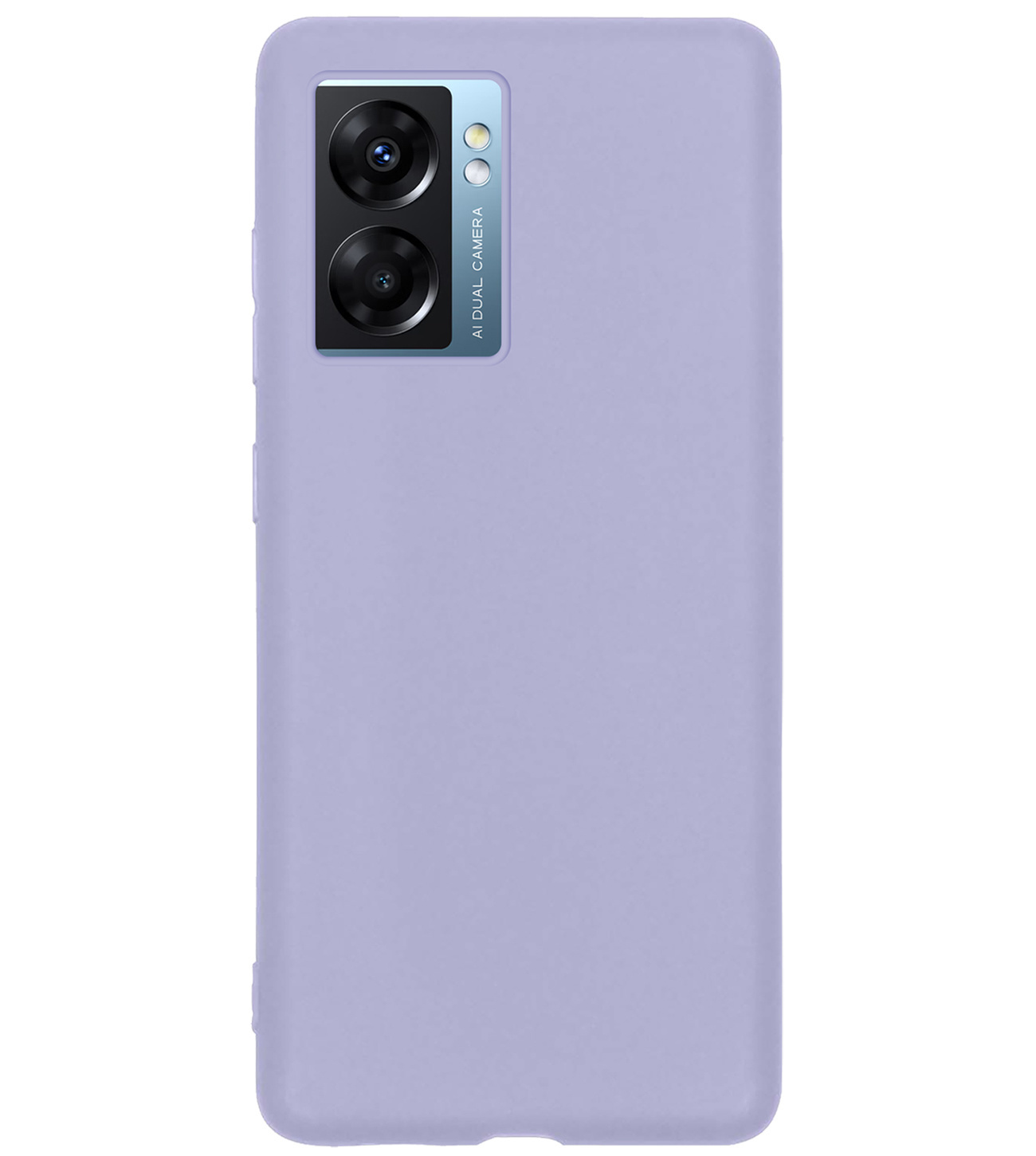 BASEY. Hoes Geschikt voor OPPO A77 Hoesje Siliconen Back Cover Case Met Screenprotector - Hoesje Geschikt voor OPPO A77 Hoes Cover Hoesje - Lila
