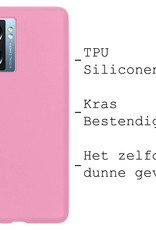 BASEY. Hoes Geschikt voor OPPO A77 Hoesje Siliconen Back Cover Case Met Screenprotector - Hoesje Geschikt voor OPPO A77 Hoes Cover Hoesje - Lichtroze