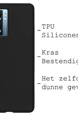 BASEY. Hoes Geschikt voor OPPO A77 Hoesje Siliconen Back Cover Case Met Screenprotector - Hoesje Geschikt voor OPPO A77 Hoes Cover Hoesje - Zwart