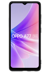BASEY. Hoes Geschikt voor OPPO A77 Hoesje Siliconen Back Cover Case Met Screenprotector - Hoesje Geschikt voor OPPO A77 Hoes Cover Hoesje - Zwart