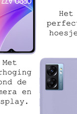 BASEY. Hoes Geschikt voor OPPO A77 Hoesje Siliconen Back Cover Case Met 2x Screenprotector - Hoesje Geschikt voor OPPO A77 Hoes Cover Hoesje - Lila