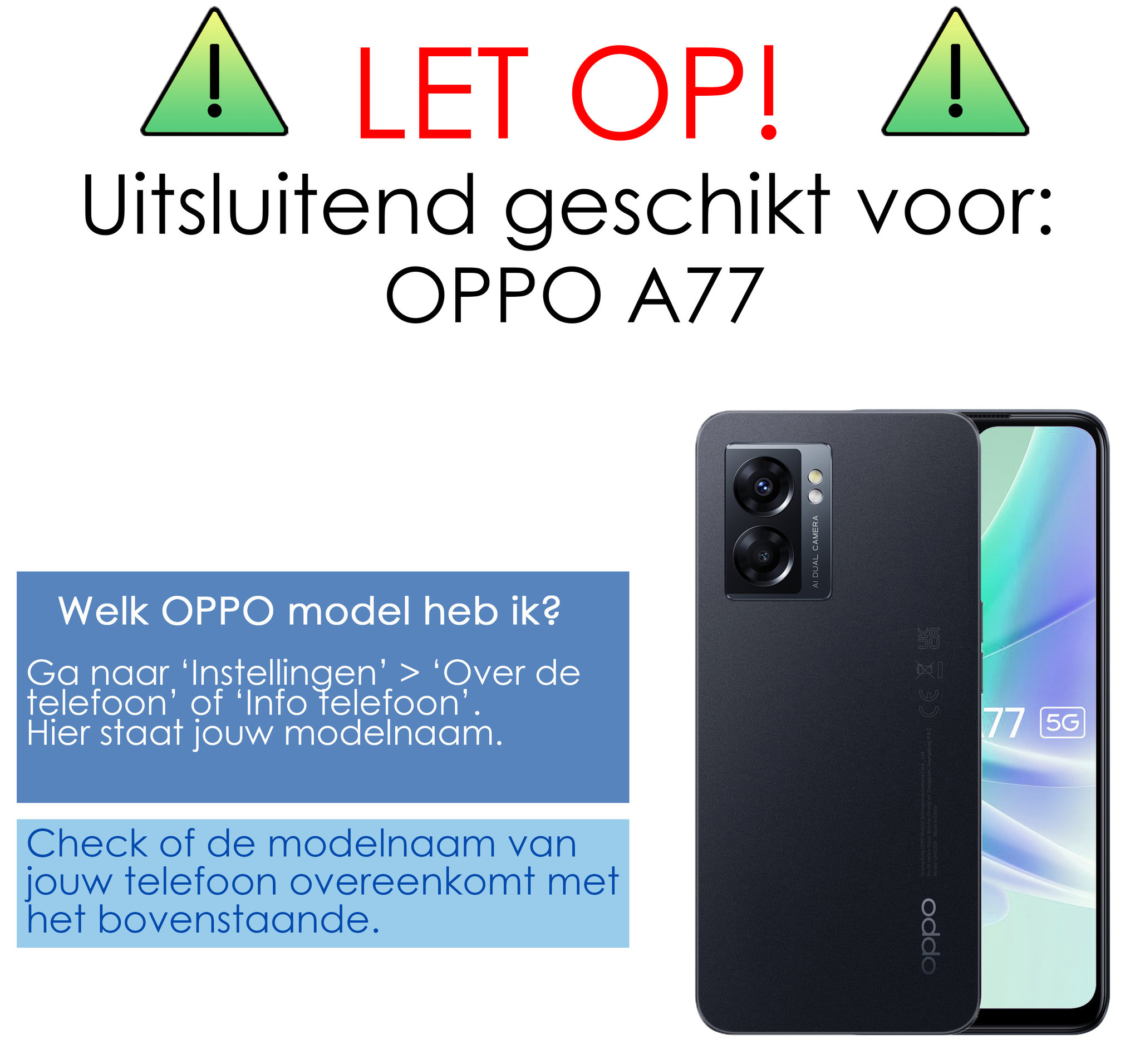 NoXx Hoes Geschikt voor OPPO A77 Hoesje Cover Siliconen Back Case Hoes Met Screenprotector - Donkerblauw