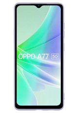 NoXx Hoes Geschikt voor OPPO A77 Hoesje Cover Siliconen Back Case Hoes Met Screenprotector - Lila