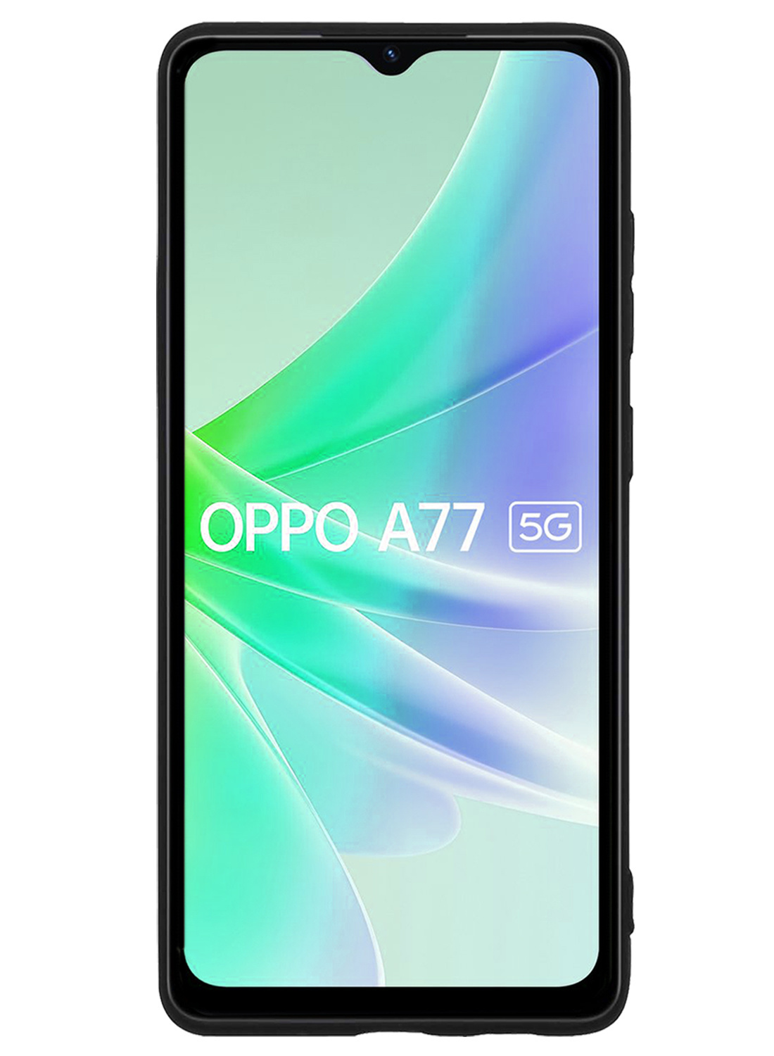 NoXx Hoes Geschikt voor OPPO A77 Hoesje Cover Siliconen Back Case Hoes Met Screenprotector - Zwart